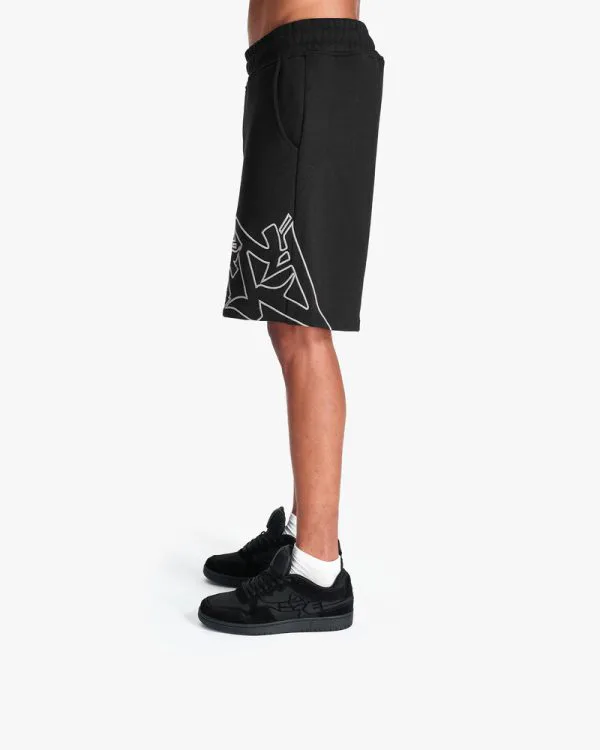 GRAFFITI SHORTS BLACK - Pantalons & Jorts - streetwear Avenue Wear