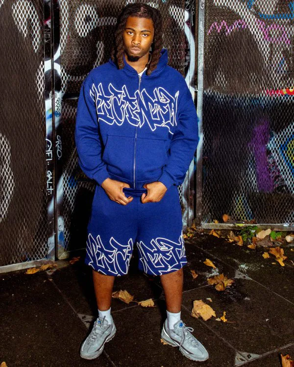 GRAFFITI SHORTS BLUE - Pantalons & Jorts - streetwear Avenue Wear