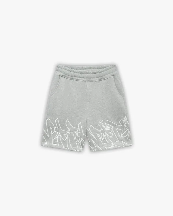 Graffiti shorts grey melange - Avenue Wear