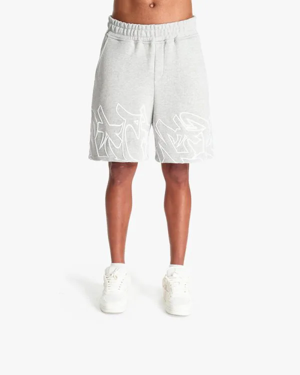 GRAFFITI SHORTS GREY MELANGE - Pantalons & Jorts - streetwear Avenue Wear