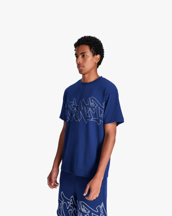 GRAFFITI TEE BLUE - T-Shirts - streetwear Avenue Wear