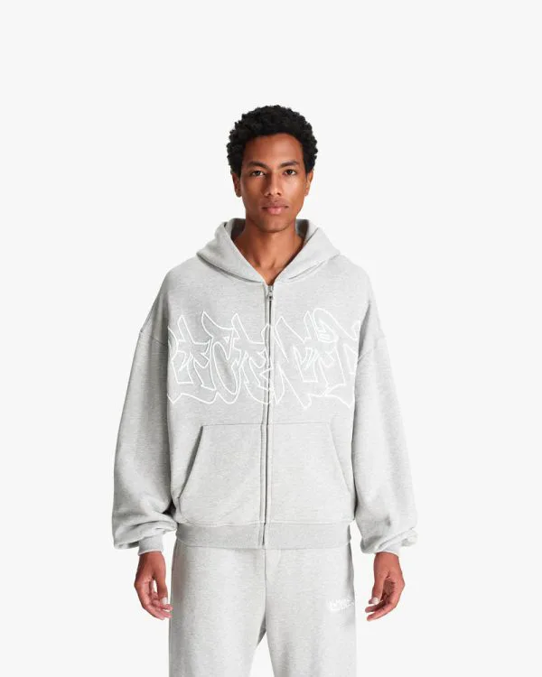 GRAFFITI ZIP-HOODIE GREY MELANGE - Sweats & Hoodies - streetwear Avenue Wear