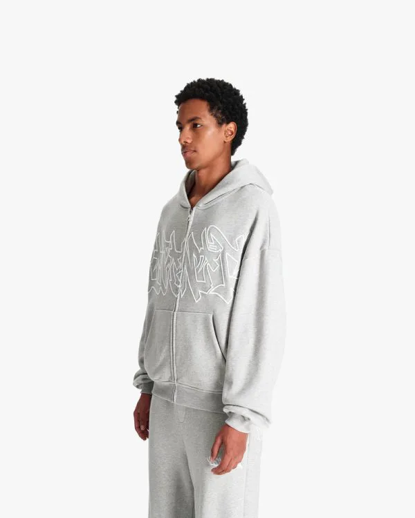 GRAFFITI ZIP-HOODIE GREY MELANGE - Sweats & Hoodies - streetwear Avenue Wear