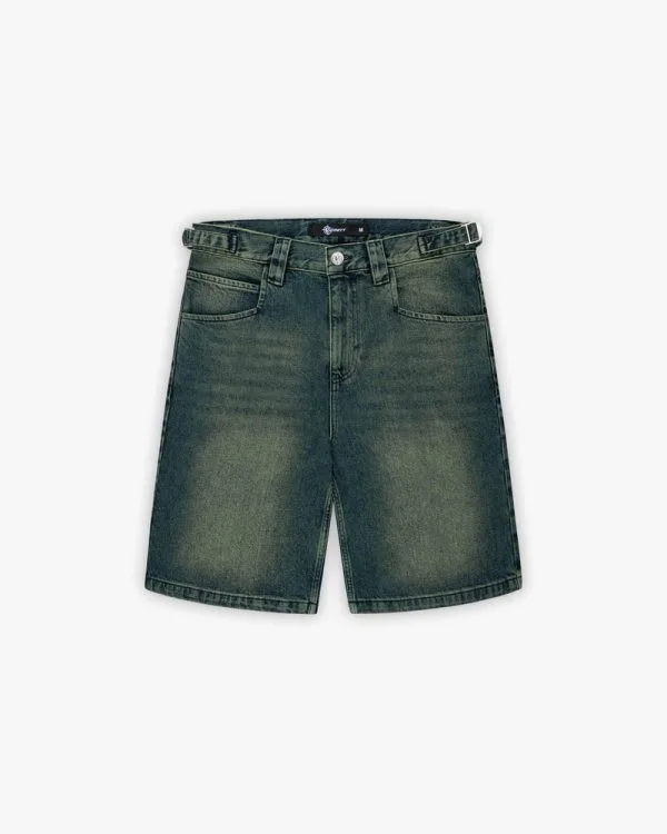 Green tinted denim jorts - Avenue Wear