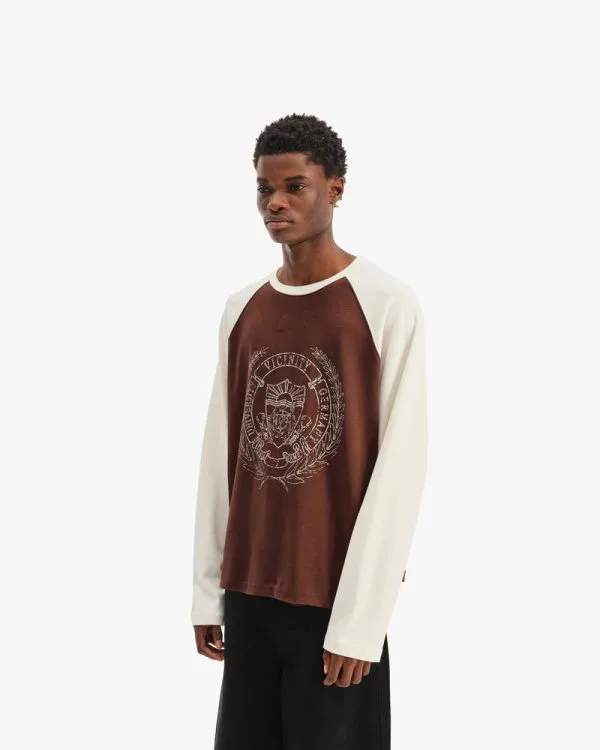 HALL OF FAME LONGSLEEVE BROWN/CREAM - Sweats & Hoodies - streetwear Avenue Wear