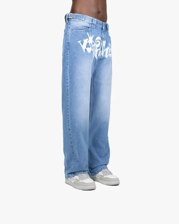 HAVOC DENIM LIGHT BLUE / WHITE - Pantalons & Jorts - streetwear Avenue Wear
