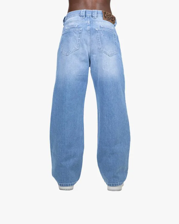 HAVOC DENIM LIGHT BLUE / WHITE - Pantalons & Jorts - streetwear Avenue Wear