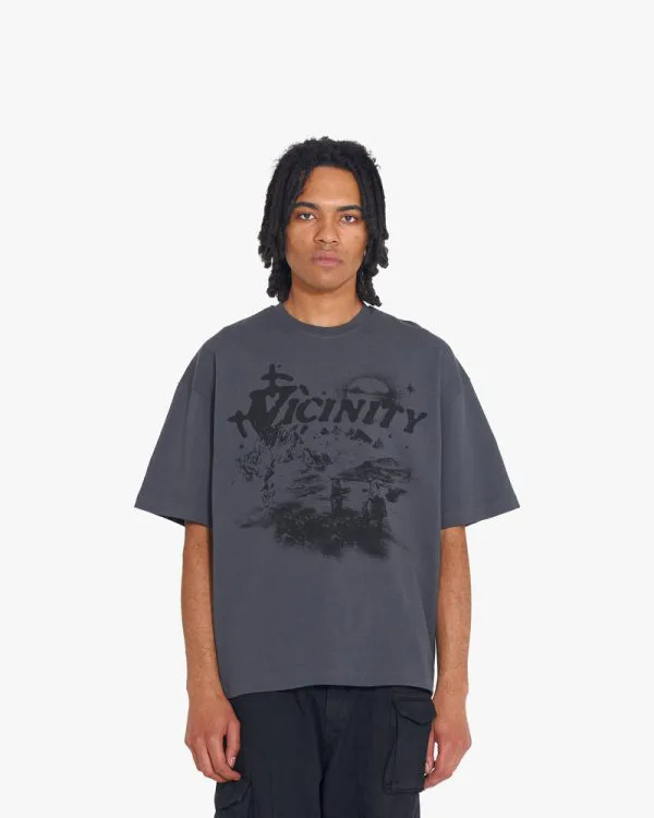 HIDDEN HILLS TEE DARK GREY - T-Shirts - streetwear Avenue Wear