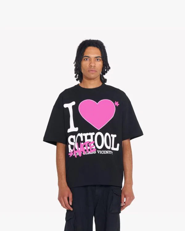 I LOVE SCHOOL TEE BLACK - T-Shirts - streetwear Avenue Wear