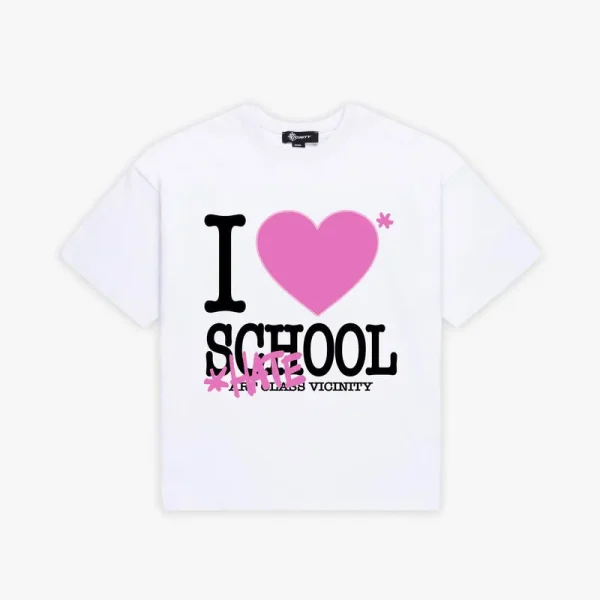 I love school tee white - Avenue Wear