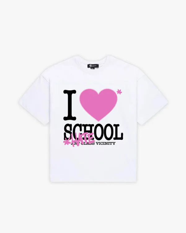 I love school tee white - Avenue Wear