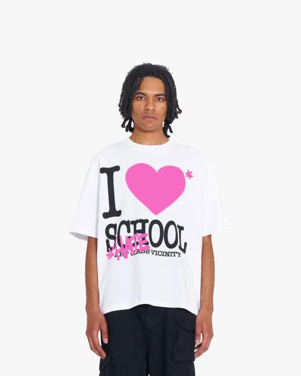 I LOVE SCHOOL TEE WHITE - T-Shirts - streetwear Avenue Wear