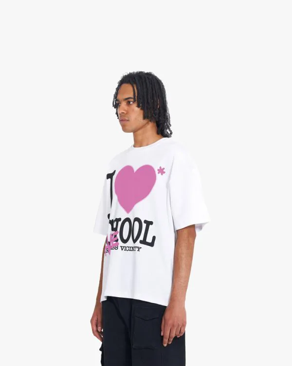I LOVE SCHOOL TEE WHITE - T-Shirts - streetwear Avenue Wear