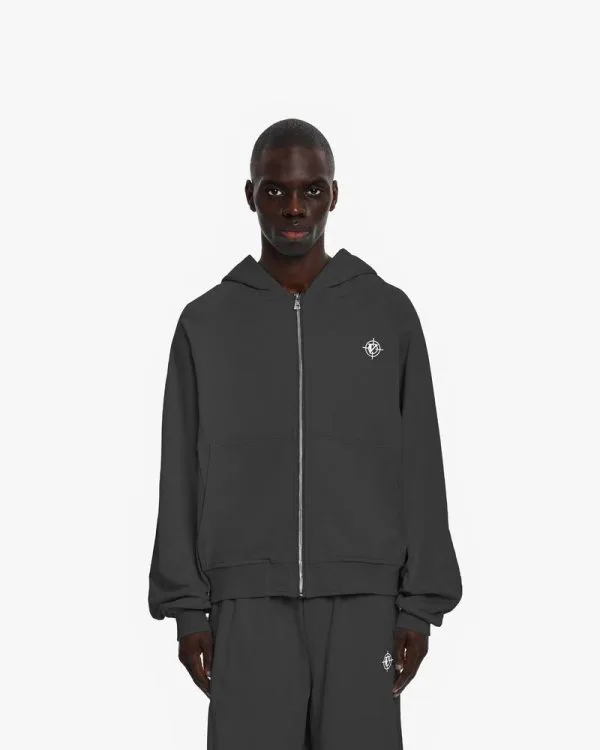 INSIDE OUT ZIP HOODIE ASH GREY - Sweats & Hoodies - streetwear Avenue Wear