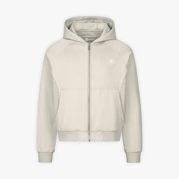 Inside out zip hoodie beige - Avenue Wear