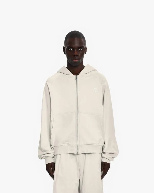 INSIDE OUT ZIP HOODIE BEIGE - Sweats & Hoodies - streetwear Avenue Wear