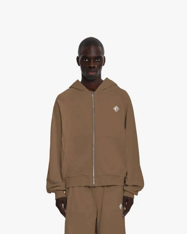 INSIDE OUT ZIP HOODIE CHOCOLATE BROWN - Sweats & Hoodies - streetwear Avenue Wear