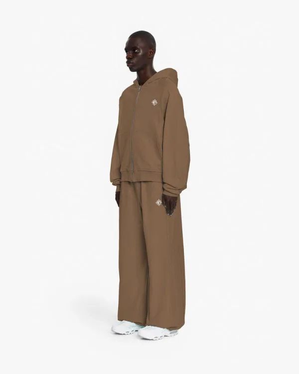 INSIDE OUT ZIP HOODIE CHOCOLATE BROWN - Sweats & Hoodies - streetwear Avenue Wear
