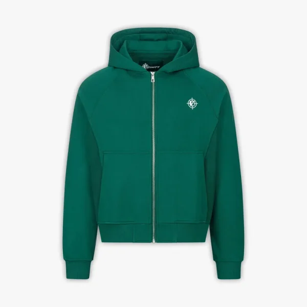 Inside out zip hoodie forrest green - Avenue Wear