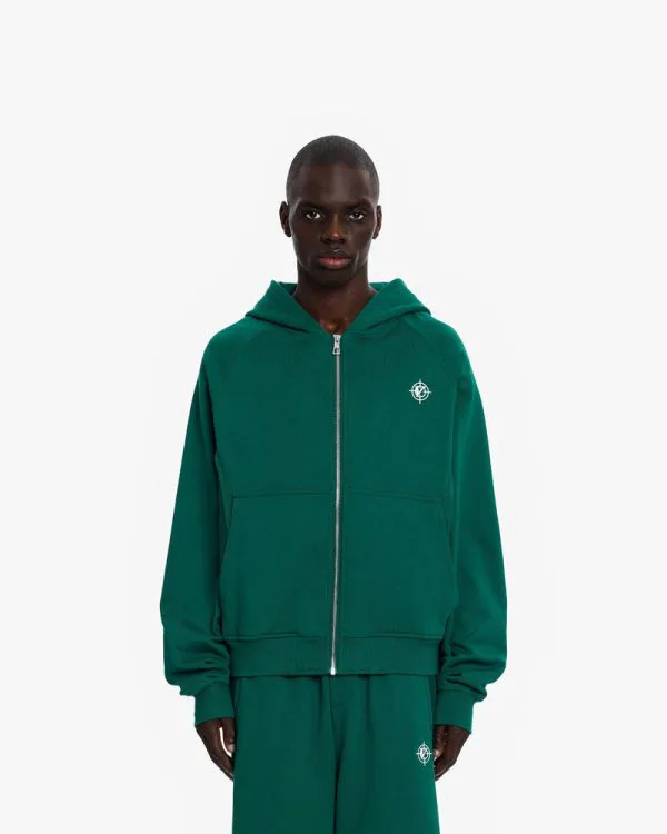 INSIDE OUT ZIP HOODIE FORREST GREEN - Sweats & Hoodies - streetwear Avenue Wear