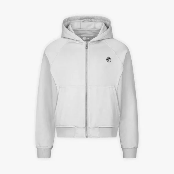 Inside out zip hoodie light grey - Avenue Wear