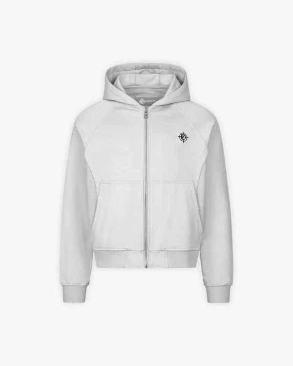 Inside out zip hoodie light grey - Avenue Wear