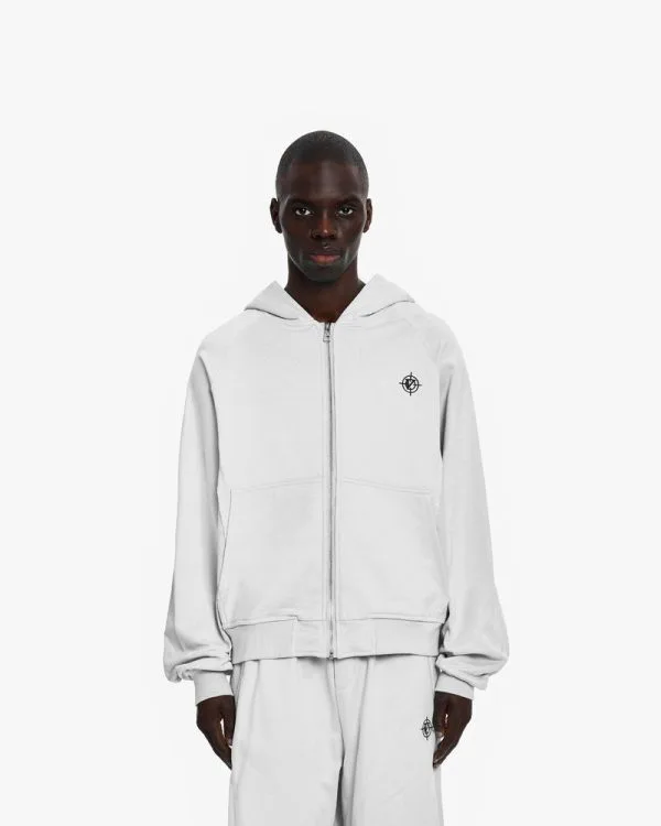 INSIDE OUT ZIP HOODIE LIGHT GREY - Sweats & Hoodies - streetwear Avenue Wear