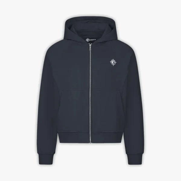 Inside out zip hoodie navy - Avenue Wear
