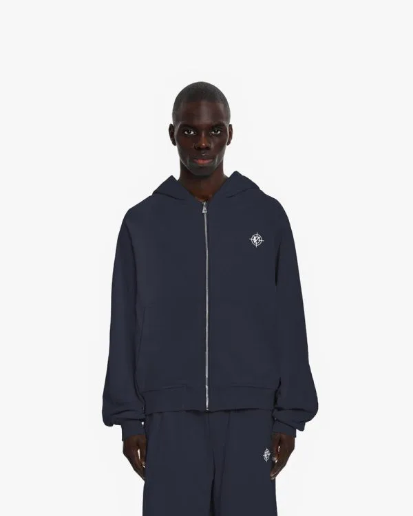 INSIDE OUT ZIP HOODIE NAVY - Sweats & Hoodies - streetwear Avenue Wear