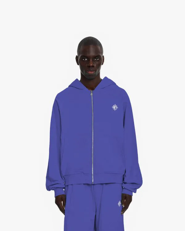 INSIDE OUT ZIP HOODIE OCEAN BLUE - Sweats & Hoodies - streetwear Avenue Wear