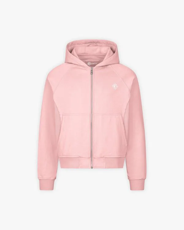 Inside out zip hoodie pink - Avenue Wear
