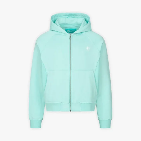 Inside out zip hoodie turquoise - Avenue Wear
