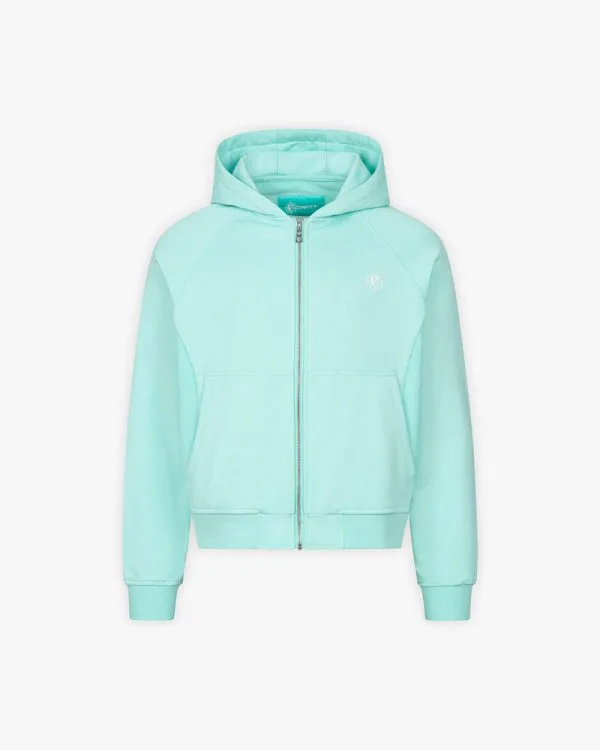 Inside out zip hoodie turquoise - Avenue Wear