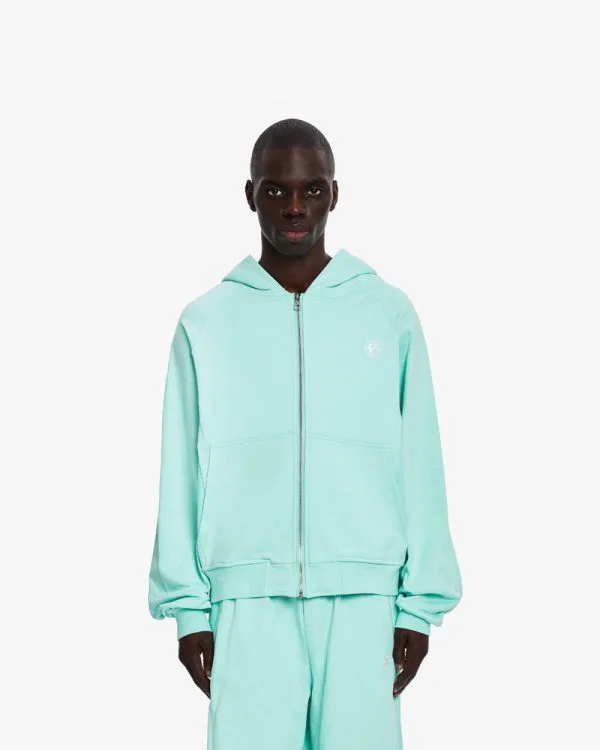 INSIDE OUT ZIP HOODIE TURQUOISE - Sweats & Hoodies - streetwear Avenue Wear