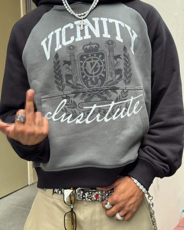 INSTITUTE HOODIE GREY/BLACK - Sweats & Hoodies - streetwear Avenue Wear