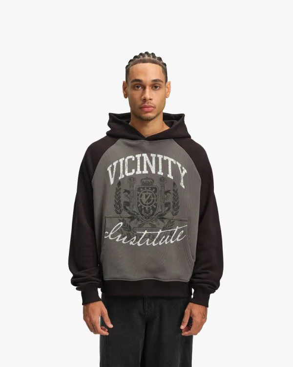 INSTITUTE HOODIE GREY/BLACK - Sweats & Hoodies - streetwear Avenue Wear
