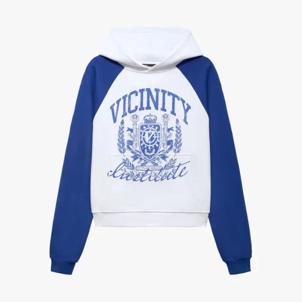 Institute hoodie white blue - Avenue Wear