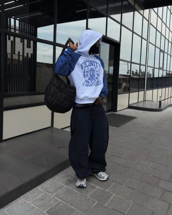 INSTITUTE HOODIE WHITE/BLUE - Sweats & Hoodies - streetwear Avenue Wear