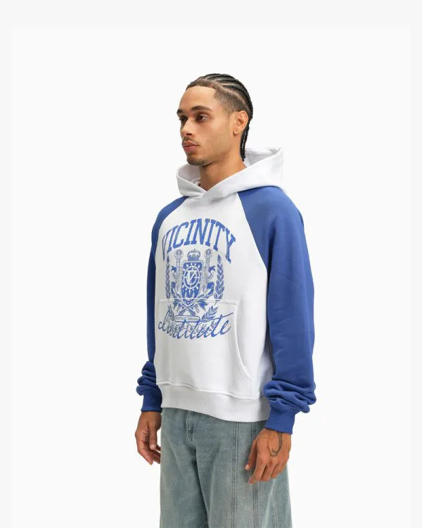 INSTITUTE HOODIE WHITE/BLUE - Sweats & Hoodies - streetwear Avenue Wear