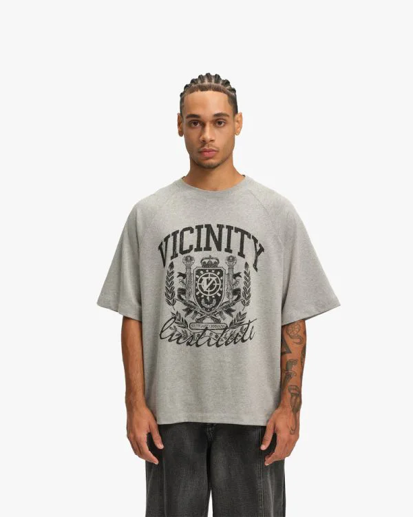 INSTITUTE TEE GREY MELANGE - Sweats & Hoodies - streetwear Avenue Wear