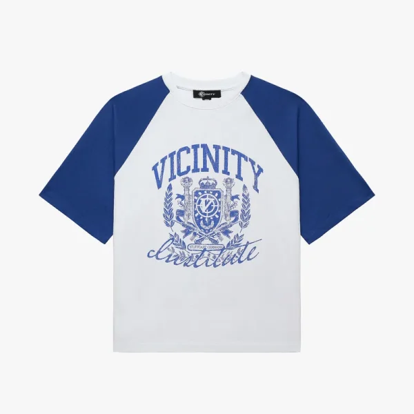 Institute tee white blue - Avenue Wear