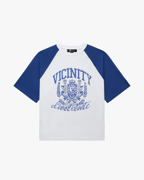 Institute tee white blue - Avenue Wear