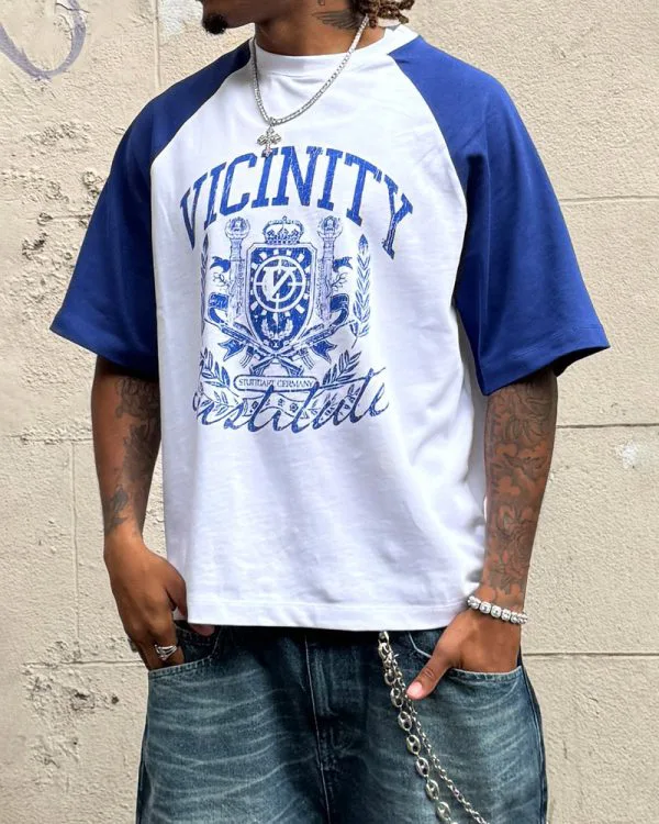 INSTITUTE TEE WHITE/BLUE - Sweats & Hoodies - streetwear Avenue Wear