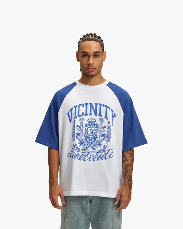 INSTITUTE TEE WHITE/BLUE - Sweats & Hoodies - streetwear Avenue Wear