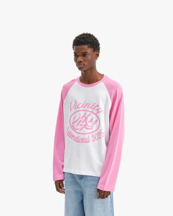 INTERNATIONAL LONGSLEEVE WHITE/PINK - Sweats & Hoodies - streetwear Avenue Wear