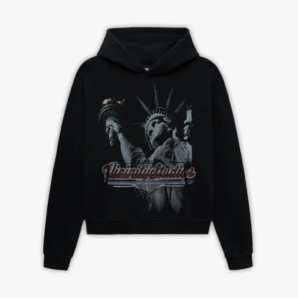 Lady liberty hoodie vintage wash - Avenue Wear