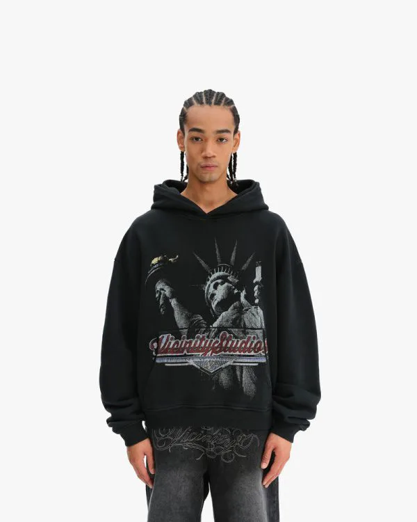 LADY LIBERTY HOODIE VINTAGE WASH - Sweats & Hoodies - streetwear Avenue Wear