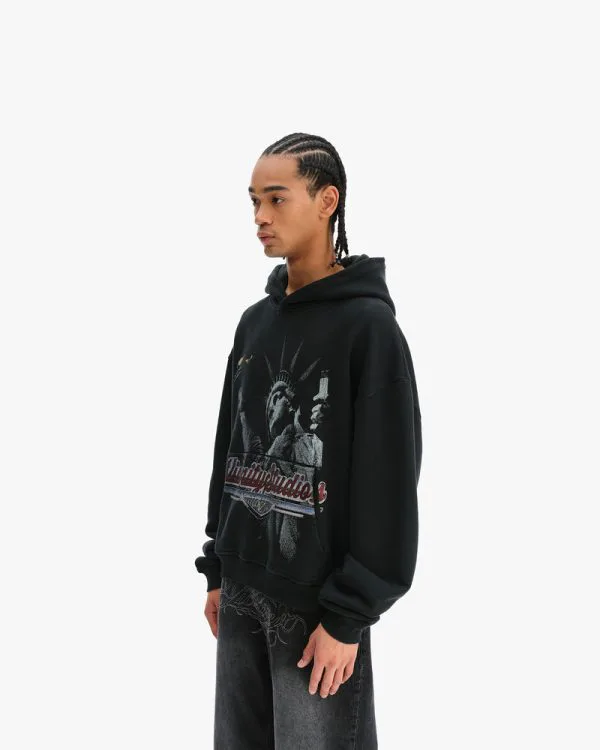LADY LIBERTY HOODIE VINTAGE WASH - Sweats & Hoodies - streetwear Avenue Wear