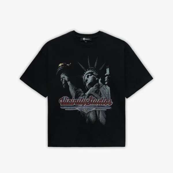 Lady liberty tee vintage wash - Avenue Wear