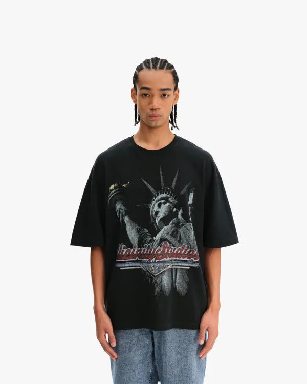 LADY LIBERTY TEE VINTAGE WASH - Sweats & Hoodies - streetwear Avenue Wear